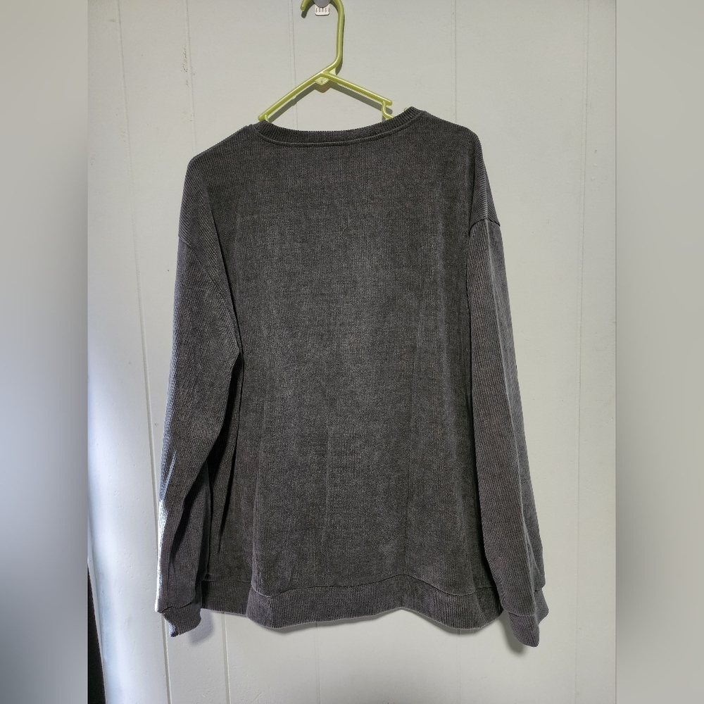 NIP Womens Gray Ultra Soft Sequin Long Sleeve Football Top. - Picture 5 of 15